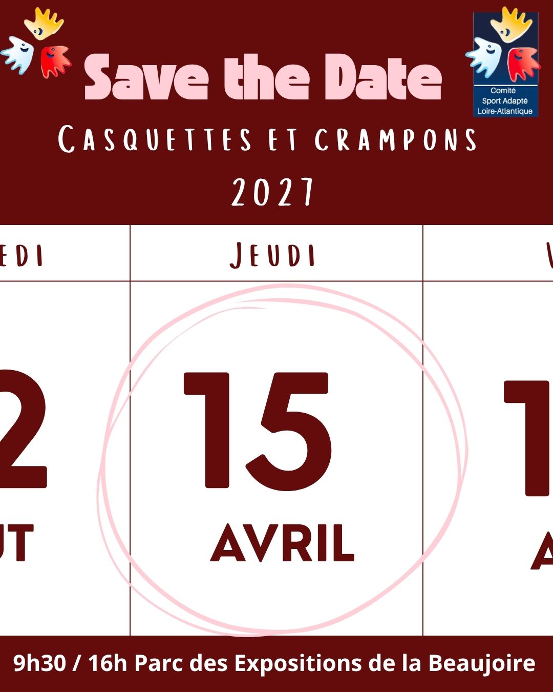 Rouge et Rose Moderne Scrapbooking Save the Date Calendrier Publication Instagram